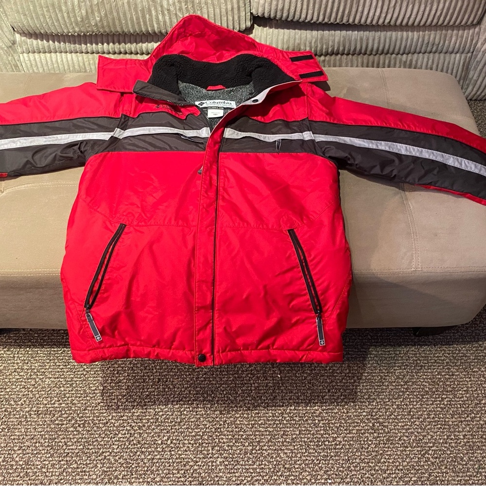 Columbia Red and Black Kids Puffer Jacket